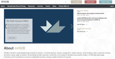 mHUB homepage