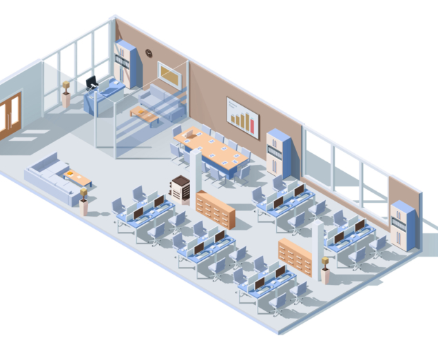 office chair and table arrangement for suite membership