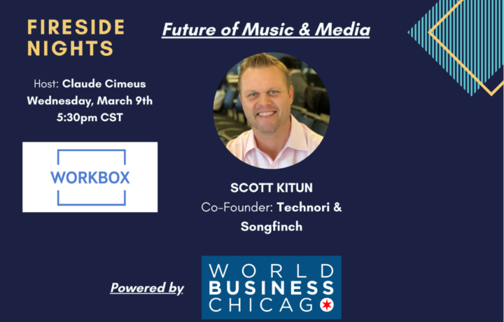 banner of fireside nights, future of music and media hosted by scott kitun 