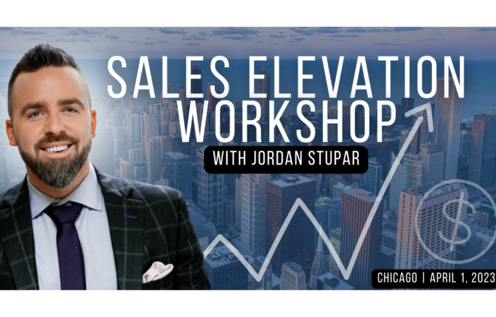 banner of Jordan Stupar as speaker at the event of the sales event workshop