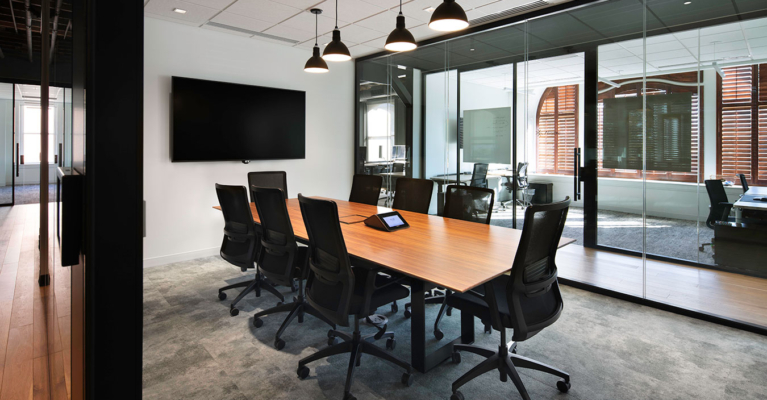 conference room with projector
